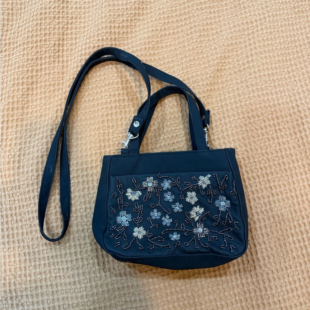 Vintage Elegant Black Beaded Handbag